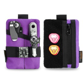 VIPERADE VE15 Small EDC Organizer Bag with DIY Patch Area Wallet Card Tool Bag for EDC Gear Box (Purple)