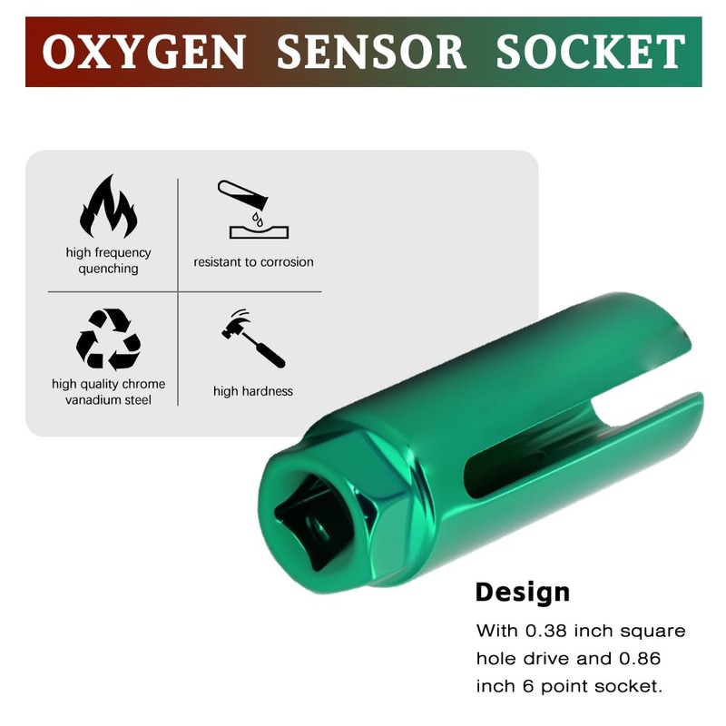 Apeixoto Oxygen Sensor Socket with Side Wire Cutout 1/2” Inch