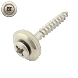 Pack of 100 Plumber Screws with Sealing Washer 15 mm Phillips 4.5 x 40 mm DIN 7995 Stainless Steel A2 V2A