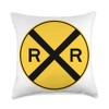 Railroad Crossing Sign Throw Pillow