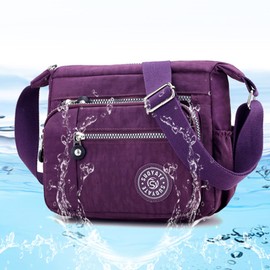 Gelory Womens Cross Body Bag Casual Shoulder Bag Handbag Multi Pocket Messenger for Shopping Daily Use(Red)