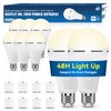 BoRccdit KeepLit 8PK Emergency Rechargeable Light Bulbs, 48H Battery Backup,