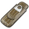 cgaplus 2-Finger Cigar Case with Cutter Crocodile Pattern Leather Cigar
