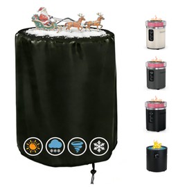 Rilime Fire Pit Cover Propane Fire bowl Column for Ninja Fireside 360 Outdoor Heater and BALI OUTDOORS 23In Cylinder Firepit, 24" D X 27" H Waterproof Outdoor Propane Fire Pit Cover