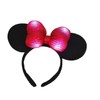 winvin Light Up Mouse Headband Flashing Bow Polka Dot LED