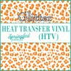 White & Orange Leopard Spots Pattern #3 Glitter HTV 12x18