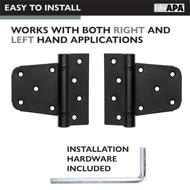Ilyapa Heavy Duty Self Closing Shed Door Hinges, 4 Pack