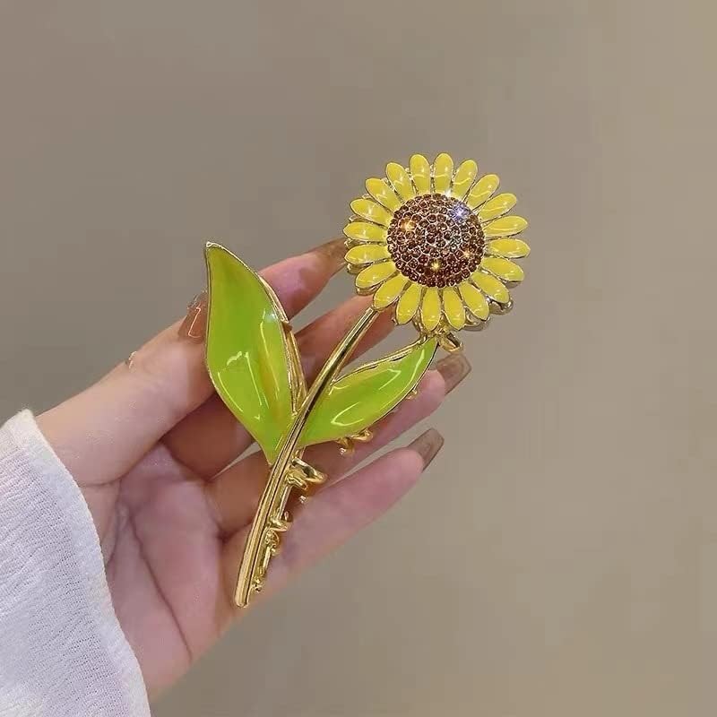 Women's SunFlower Hair Clips, Elegant NonSlip Hair Clips Fashion Flower