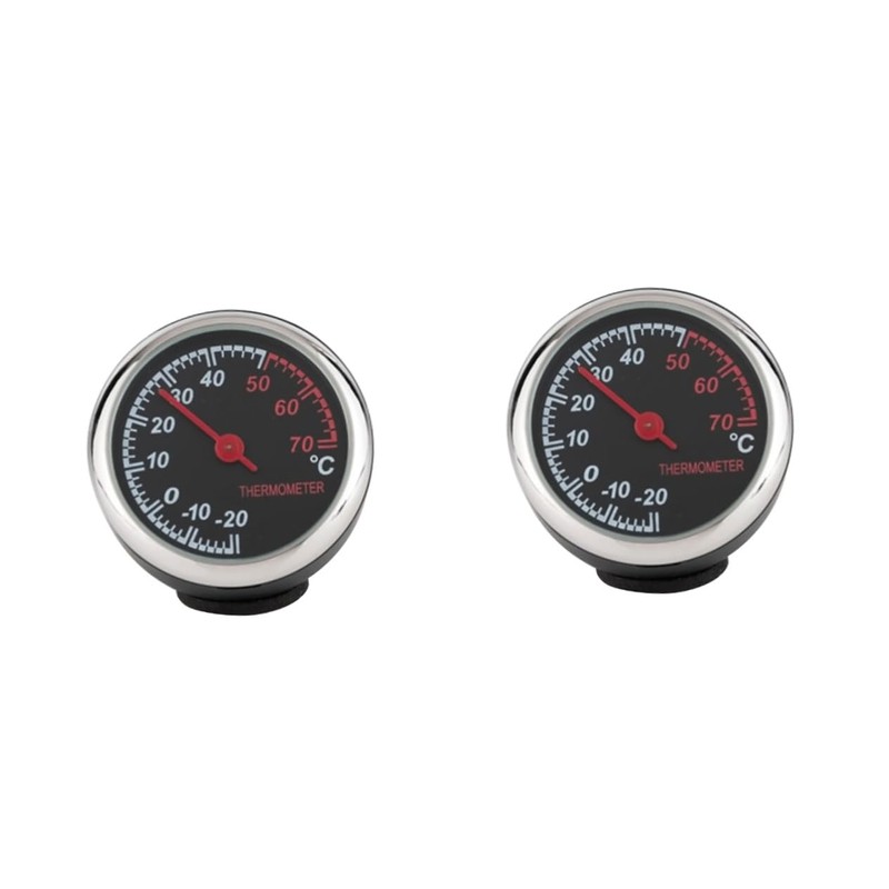 CHILDWEET 2pcs Steel Core Pointer Car Thermometer Indoor Outdoor Temperature