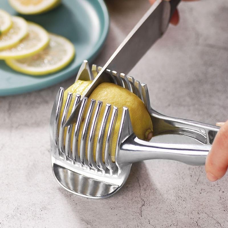 Kitchen Gadget Handy Onion Holder Potato Tomato Slicer Vegetable Fruit