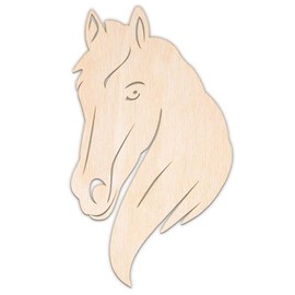 Creative Deco Personalisierte Holzscheiben Anhänger Sperrholz 3mm | Pferdekopf | 5-100 cm | Holz Wanddeko Kinderzimmer | Lasergeschnittene Sperrholzausschnitte für Decoupage, zum Bemalen, Basteln