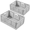 Frepea Pack of 2 Storage Baskets, Grey Folding Boxes, Foldable