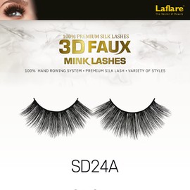 Laflare Silk Lashes 3D FAUX MINK Eyelashes, Light, Reusable, Handmade, Natural Looking, Professional Easy to Apply Eyelashes in a Knitted Style3-3 PACKS BUNDLE SPECIAL (3, SD24A)