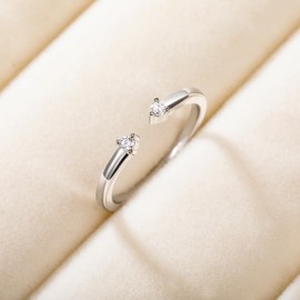 Mameloly Wedding Bands for Women Open Stackable CZ Cubic Zirconia Engagement Rings for Her Size 5