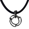 DEAROK Black Chunky Necklace for Women Stainless Steel Pendant Necklack