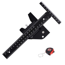 Manyao Woodworking Ruler, T-Ruler, Marking Ruler, Carpenter, Angle Ruler, Marking Ruler, Aluminium Alloy, Multitilater angle measuring device