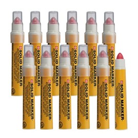 Sakura XSCM-T-19 Red Solidified Paint Low Temperature Slim Solid Marker, Mini-Barrel, -40 to 212 Degree F, 10 mm Push-Up Tip (Pack of 12)