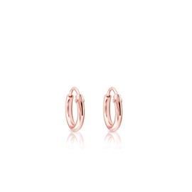 DTPsilver® 925 Sterling Silver Rose Gold-Plated Hoop Earrings - Tiny / Small / Medium / Large - Thickness 1.5 mm - Diameter: 8, 10, 12, 14, 16, 18, 20, 25, 30, 35, 40, 50, 60, 70, 80 mm, Yellow Gold