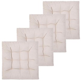 FABRICASTLE Outdoor Chair Cushions Patio Cushion Premium Comfortable Thick Fill Tufted 19" x 19" Floor Wicker Seat Pads, 4 Counts (Cream, 4)