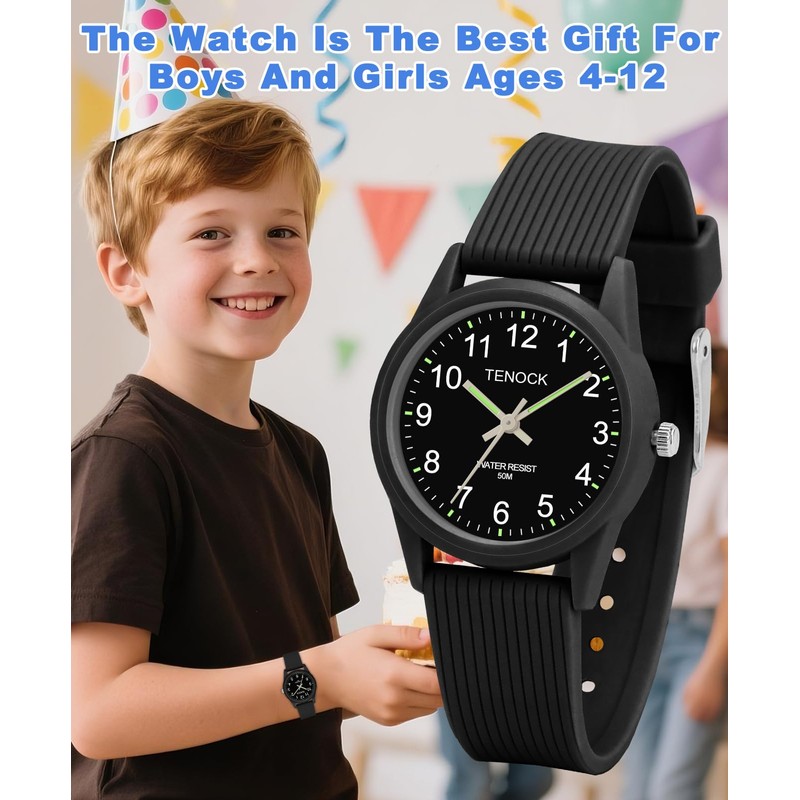 TENOCK Kids Analog Watches for Girls Boys Watches with Soft
