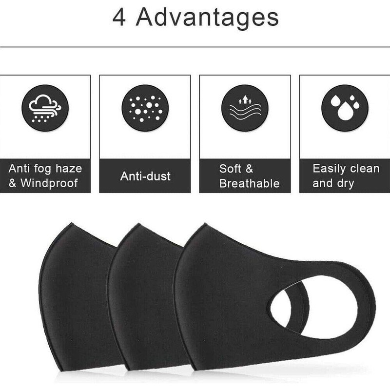 Boolavard 3 pcs Washable Reusable Mask Unisex Dustproof Anti-Pollen Pet