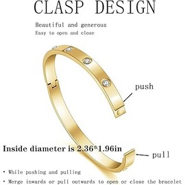 18K Gold Plated Clover Bracelet Love bangle Set for Women Stack Cute Fashion Simple Friendship Bracelet Lucky Link Bracelets Jewelry Gifts Trendy for Women,2PCS (White+Gold)