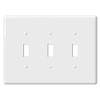 Amerelle 3000TTTW Metro Wallplate, 3 Toggle, Ceramic, White, 1-Pack