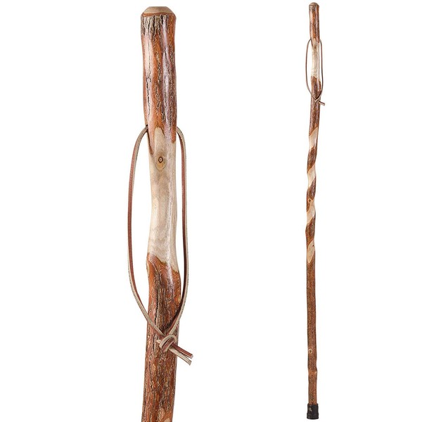 Brazos Twisted Sassafras Walking Stick, Handcrafted Wooden Staff, Hiking Stick for Men and Women, Trekking Pole, Wooden Walking Stick, Made in The USA, 55 Inches, Natural, (602-3000-1318)