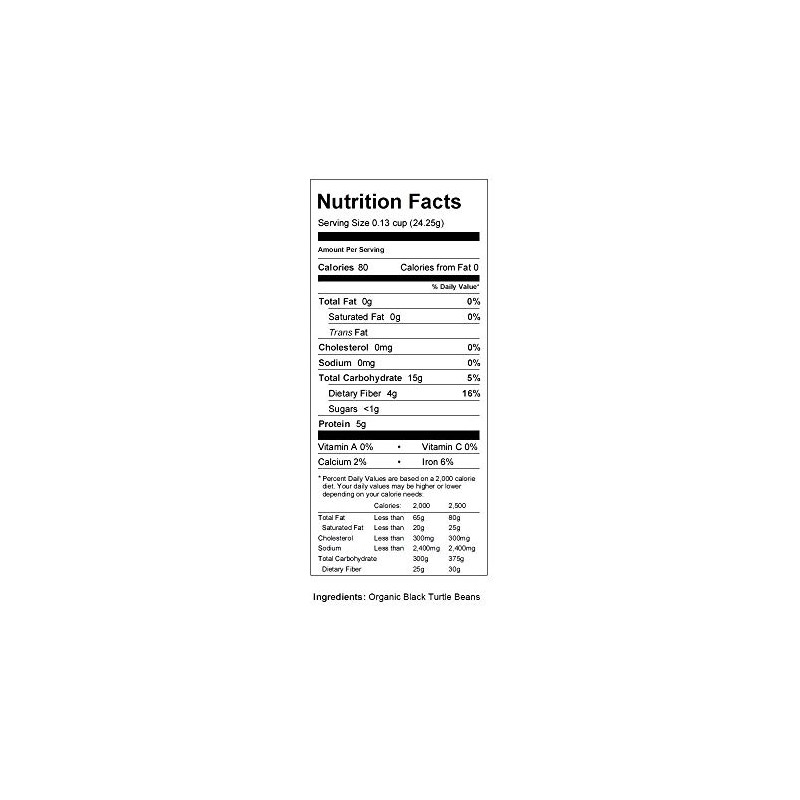 Organic Black Turtle Beans -1 Lb- Called Black Bean &