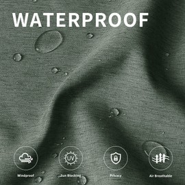 Easy-Going Linen Look Outdoor Curtains Waterproof Windproof Porch Curtains, Soft Thicken Outdoor Privacy Curtains for Patio, Gazebo, Grommet Top and Tab Bottom Drape, 1 Panel, 54x120 inch, Sage Green