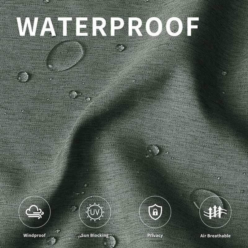 Easy-Going Linen Look Outdoor Curtains Waterproof Windproof Porch Curtains, Soft