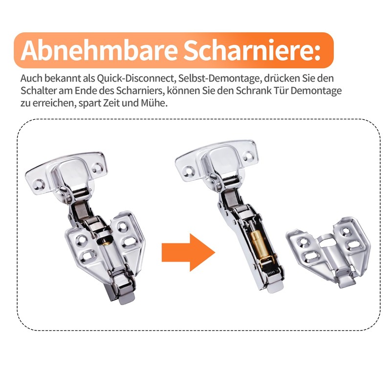 Bohaner 4 Pcs 165 Degree Corner Cabinet Hinges with Damper
