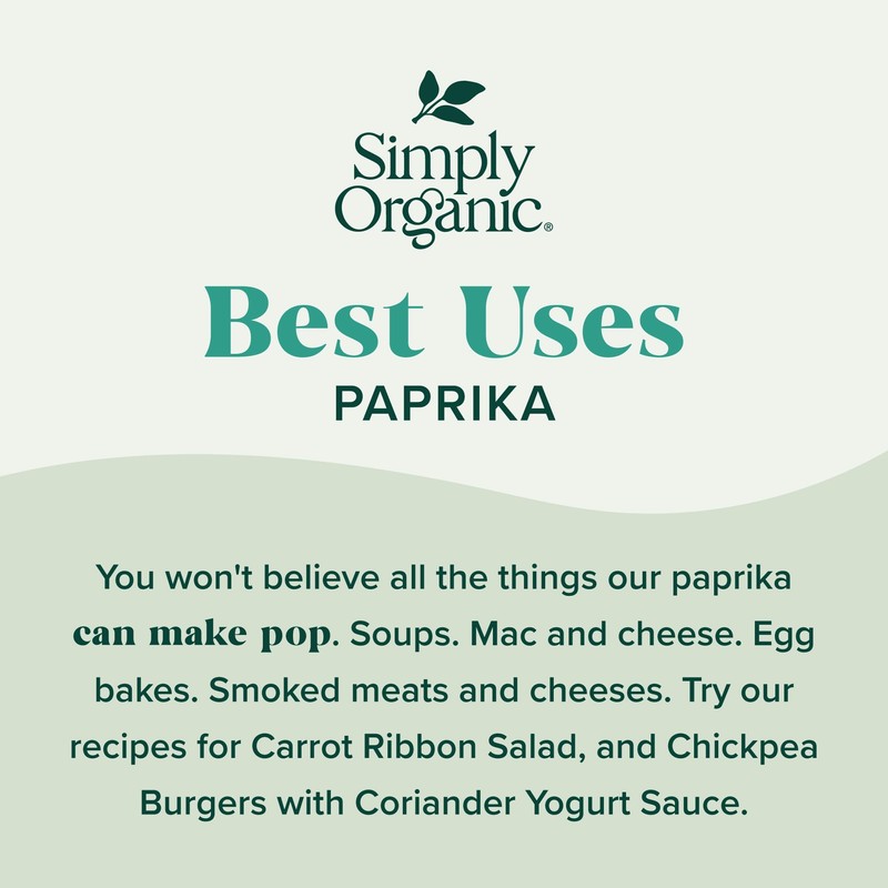 Simply Organic, Paprika Ground Certified Organic, 2.96 Ounce Container