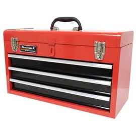 Homak 3 Drawer Ball Bearing Toolbox Chest, Red, 20 Inches