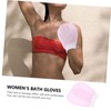 SAFIGLE 1 Pair Exfoliating Bath Gloves Soft Pink Scrubbing Mitts