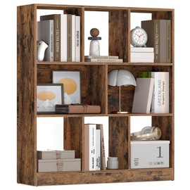 VASAGLE Custos Collection - Bookshelf, 3-Tier Bookcase, Book Shelf, Open Storage Shelf, 9.4 x 35.4 x 39.4 Inches, for Living Room, Home Office, Dining Room, Rustic Brown ULBC455K01