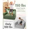 TinyPalsa Kids Couch, Convertible Sofa to Lounger Fold Out, Green