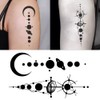 Oottati 8 Sheets Arm Temporary Tattoos Arrow Heartbeat Moon Sun