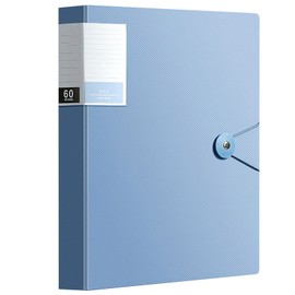 Binder with Plastic Sleeves 40/60/80 Pocket Bound Sheet Protector Presentation Book, Display Book, for A4 Size Inserts (60 Pocket, Blue)
