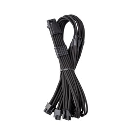 CableMod RT-Series Pro ModFlex Sleeved 12V-2x6 12VHPWR StealthSense PCIe Cable for ASUS/Seasonic/Phanteks (Black, 16-pin to Triple 8-pin, 60cm)