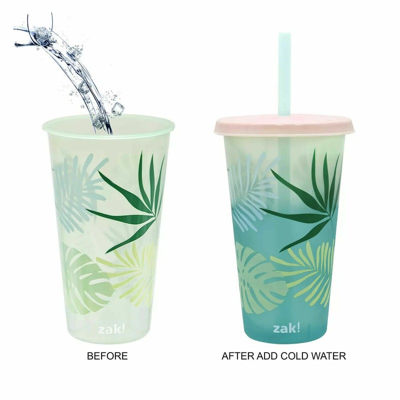 Zak Designs 16 Piece Melamine Color Changing Tumbler & Dinnerware