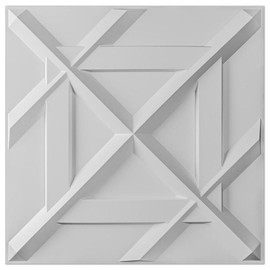 Art3d 3D PVC  Decorative Wall Tile, Pack of 12, 19.7 in. x 19.7 in., 32 Sq.ft/Case decorative wall - Color: White