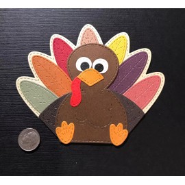 HANDMADE Die Cut / 1 Turkey Scrapbook / Card Embellishment