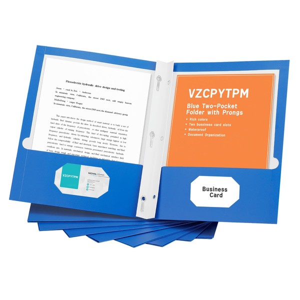 50 Packs 2-Pocket Folder with Prongs,File Folder Letter Size,Paper 2