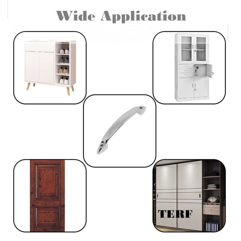 TERF® Traditional Polished Chrome D-Shape Front Fix Pull Handle 100mm