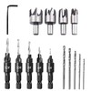 PZJFH 15-Piece Countersink Drill Set, Replacement Drill Bit and 1/4