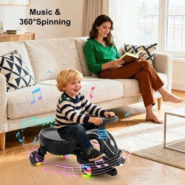 Glaf Electric Wiggle Car Ride On Toys for Kids 3+ Years Old Electric Vehicles for Toddler Boys Girls with Rechargable Battery Powered Pedal Anti-Rollover Wheels with Lights (Pink-6v)