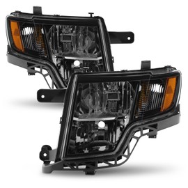 AKKON - Fit 2007 2008 2009 2010 Ford Edge 07-10 Halogen Type OE Style Headlight Driver - Passenger Black Housing Assembly Headlamp