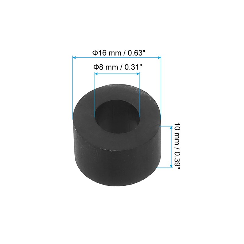 PATIKIL M8 Rubber Flat Washer, 8 Pack 8mm ID 16mm