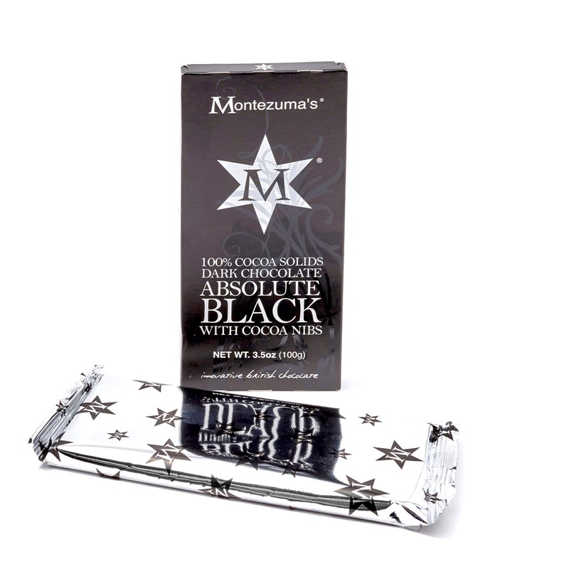 Montezuma Dark Chocolate Absolute Black Cocoa 90G (Pack of 6)